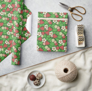 Papier Cadeau Papier Motif Arrière - plan fraise