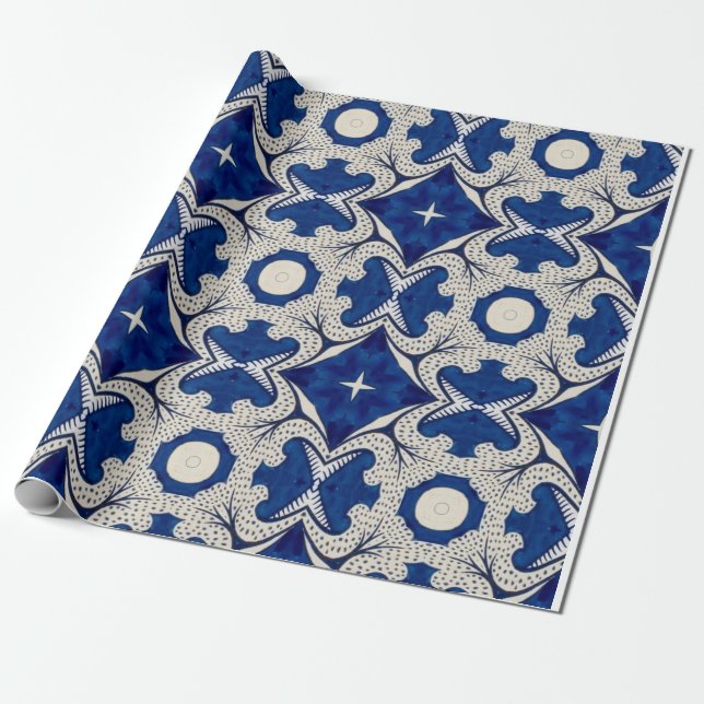 Papier Cadeau Papier Motif bleu intense (Déroulé)