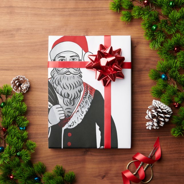 Papier Cadeau Papier Motif de Noël du concepteur Père Noël (Cadeau de vacances)