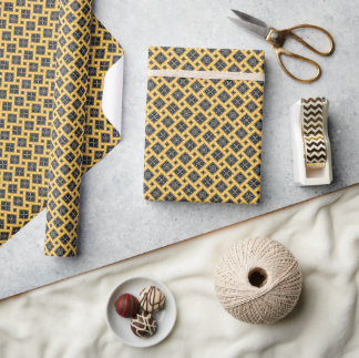 Papier Cadeau Papier Motif d'enveloppement Jaune Moderne