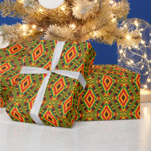 Papier Cadeau Papier Motif Kente géométrique