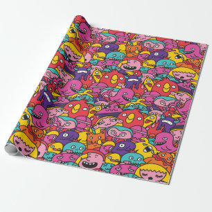 Papier Cadeau Papier Motif Monster mignon