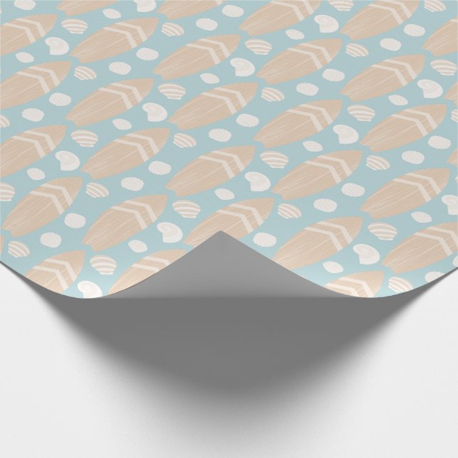 Papier Cadeau Papier Motif Surfboard Et Shell (Coin)
