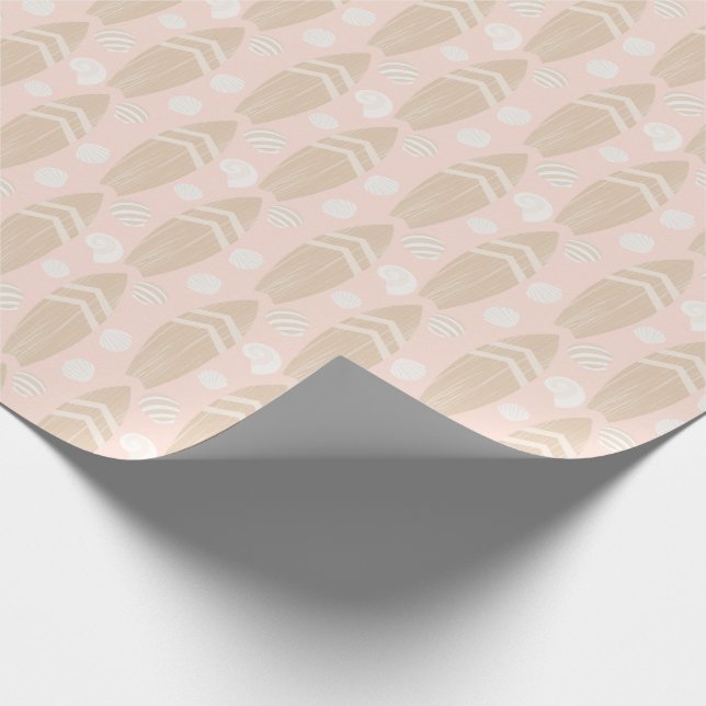 Papier Cadeau Papier Motif Surfboard Et Shell (Coin)