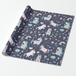 Papier Cadeau Papier Motif Unicorn