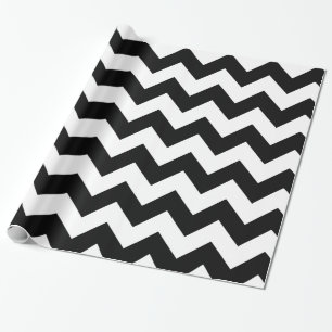 Papier Cadeau Papier noir et blanc d'emballage cadeau de Chevron