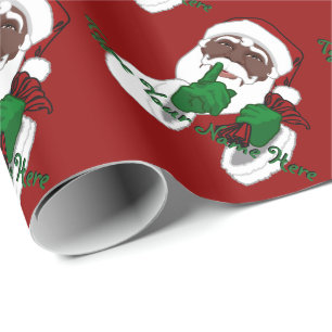 Papier Cadeau Papier noir Père Noël papier papier de Noël person
