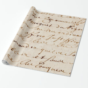 Papier Cadeau papier parcheminé grunge de manuscrit français