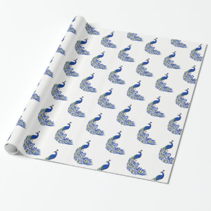 Papier Cadeau Papier-Peacocks de Noël
