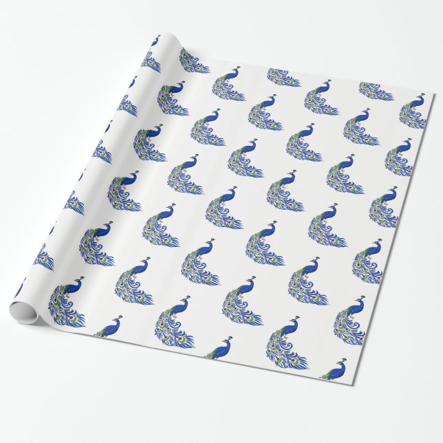 Papier Cadeau Papier-Peacocks de Noël (Déroulé)