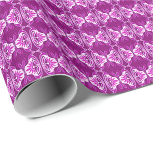 Papier Cadeau Papier peint Art Déco motif - violet profond et bl