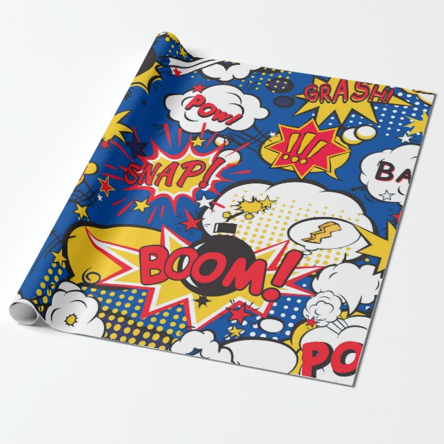 Papier Cadeau Papier peint Superhero Blast (Déroulé)