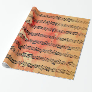 Papier Cadeau Papier peint victorien de feuille de musique