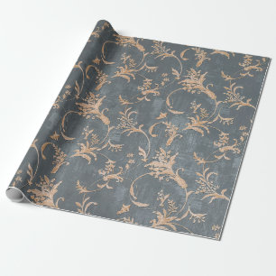Papier Cadeau Papier peint vintage rétro à fleurs sur le dos