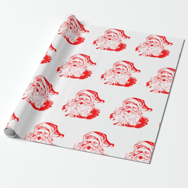 Papier Cadeau Papier Père Noël classique (Déroulé)