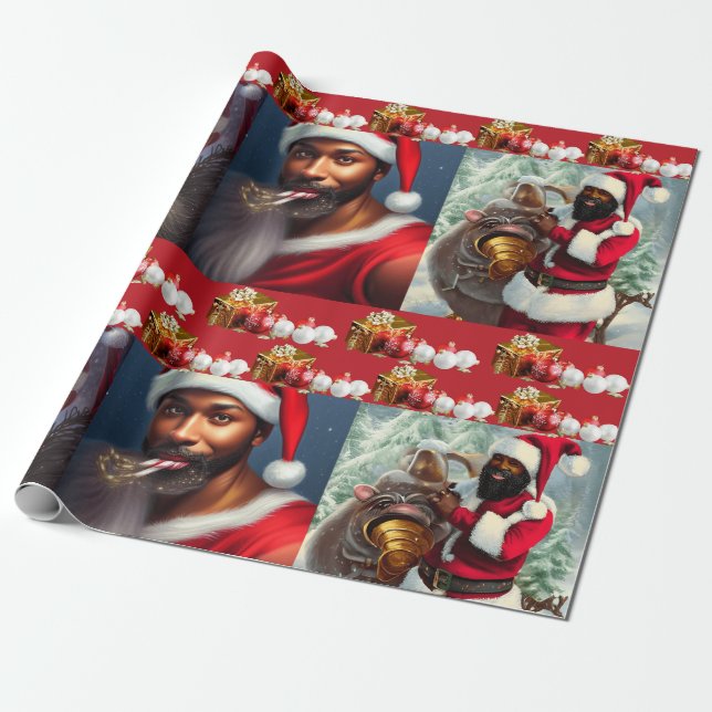 Papier Cadeau Papier père Noël pour bébé (Déroulé)