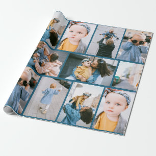 Papier Cadeau Papier photo Denim bleu enveloppant