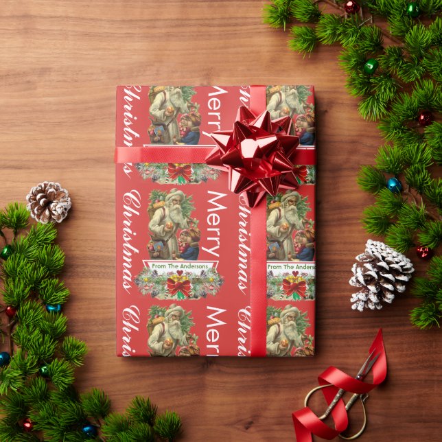 Papier Cadeau Papier photo Père Noël Holiday personnalisé (Cadeau de vacances)