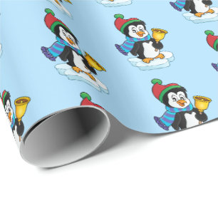 Papier Cadeau Papier-pingouin d'enveloppement de Noël
