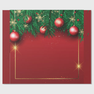 Papier Cadeau Papier rouge à enveloppement de Noël