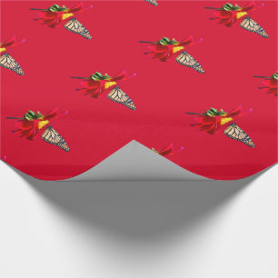 Papier Cadeau Papier rouge d'emballage cadeau de papillon de
