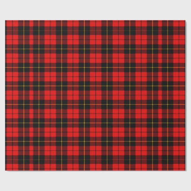 Papier Cadeau Papier rouge d'emballage cadeau de plaid de tartan (Plat)