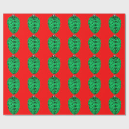 Papier Cadeau Papier rouge Pinecone vert