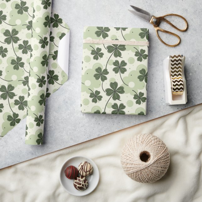 Papier Cadeau Papier Shamrock Lucky & élégant (Artisanat)