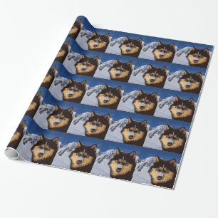 Papier Cadeau Papier Sibérien Husky