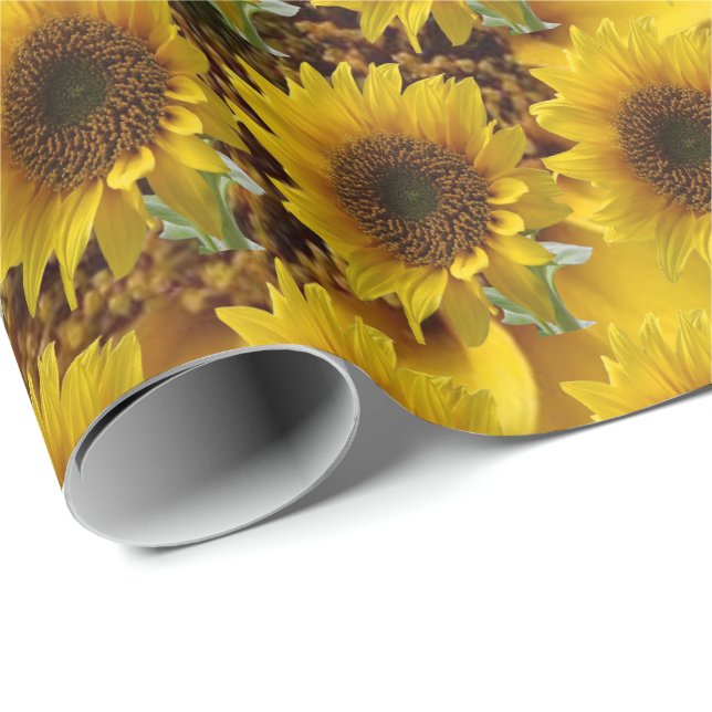 Papier Cadeau Papier tournesol enveloppant mat (Coin rond)