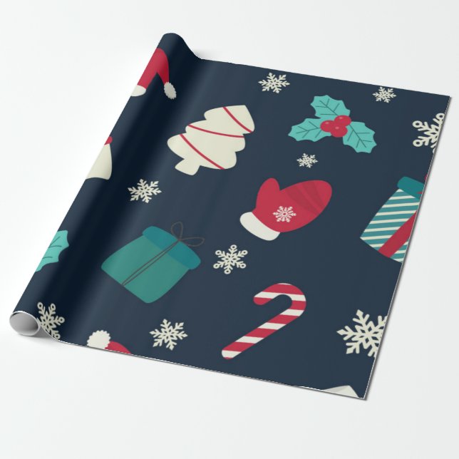 Papier Cadeau Papier traditionnel à enveloppement de Noël (Déroulé)
