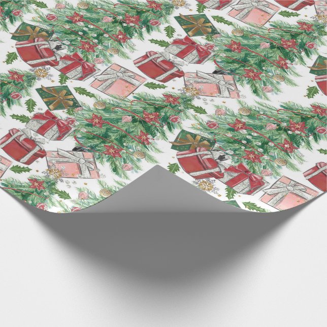 Papier Cadeau Papier traditionnel/classique Arbre de Noël (Coin)