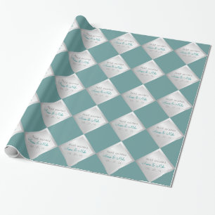 Papier Cadeau Papier turquoise argenté d'emballage cadeau de