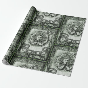 Papier Cadeau Papier vert d'emballage cadeau de méduse