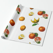 Papier vintage d'emballage botanique d'agrumes