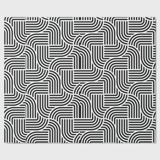 Papier Cadeau Papiers-cadeaux - liènes noir et blanc (Couture)