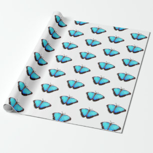 Papier cadeau Papillon bleu vif