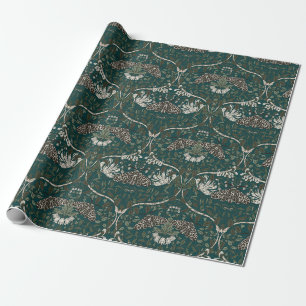 Papier Cadeau Papillon de nuit léopard et chèvrefeuille botaniqu