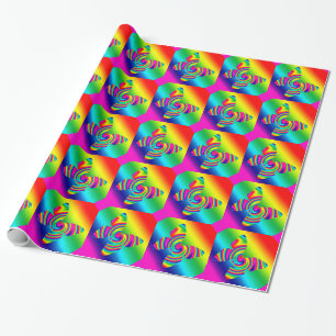 Papier Cadeau Papillon de pirouette d'arc-en-ciel