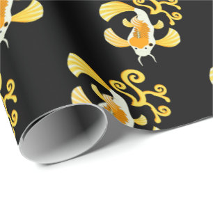 Papier Cadeau Papillon d'or Koi natation