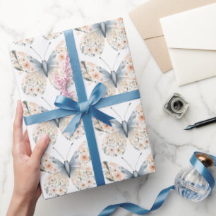Papier Cadeau Papillon floral Fleur sauvage Boho