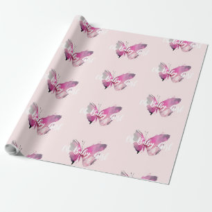 Papier Cadeau Papillon Oh Baby Girl