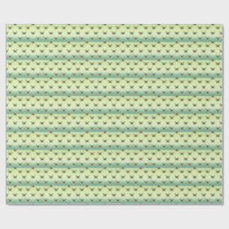 Papier Cadeau Papillon Ombré Animal Nature Vert Jaune