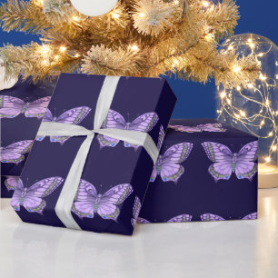 Papier Cadeau Papillon pourpre