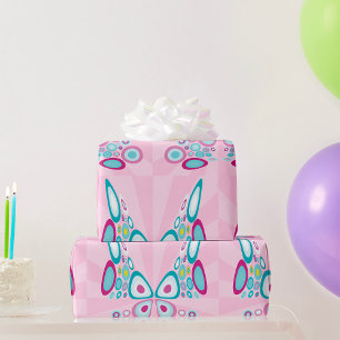 Papier Cadeau Papillon rétro Abstrait Pop Art