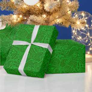 Papier Cadeau Papillon vert naturel vert luxueux