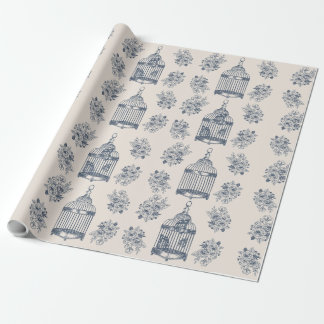 Papier Cadeau Papillons anciens et Flore