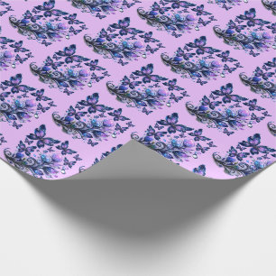 Papier Cadeau Papillons Cosmic Sparkle Motif Rose