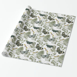 Papier Cadeau papillons et libellules vintages modernes