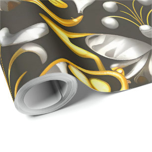 Papier Cadeau Papillons Gold & Silver